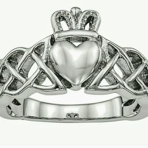 Stainless Steel Cetic Design Claddagh Ring Size 6